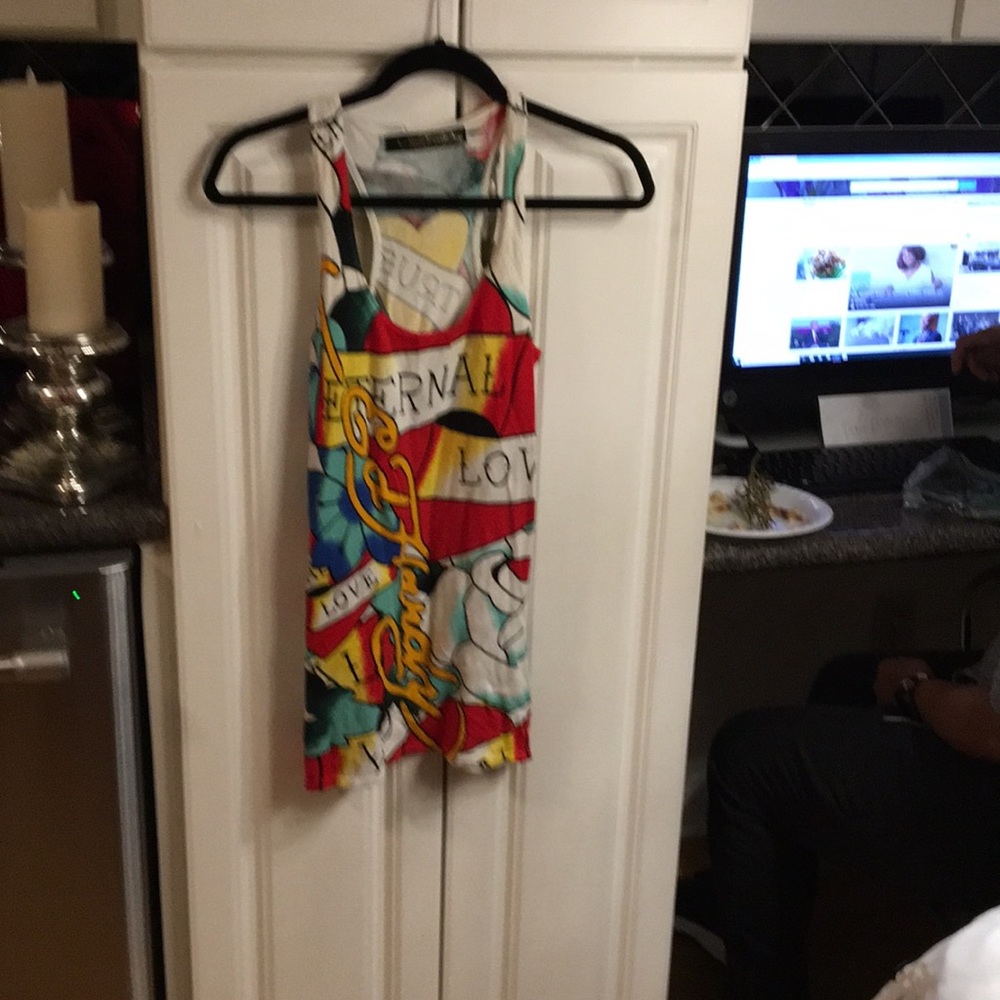 Ed hardy racer back tunic tank